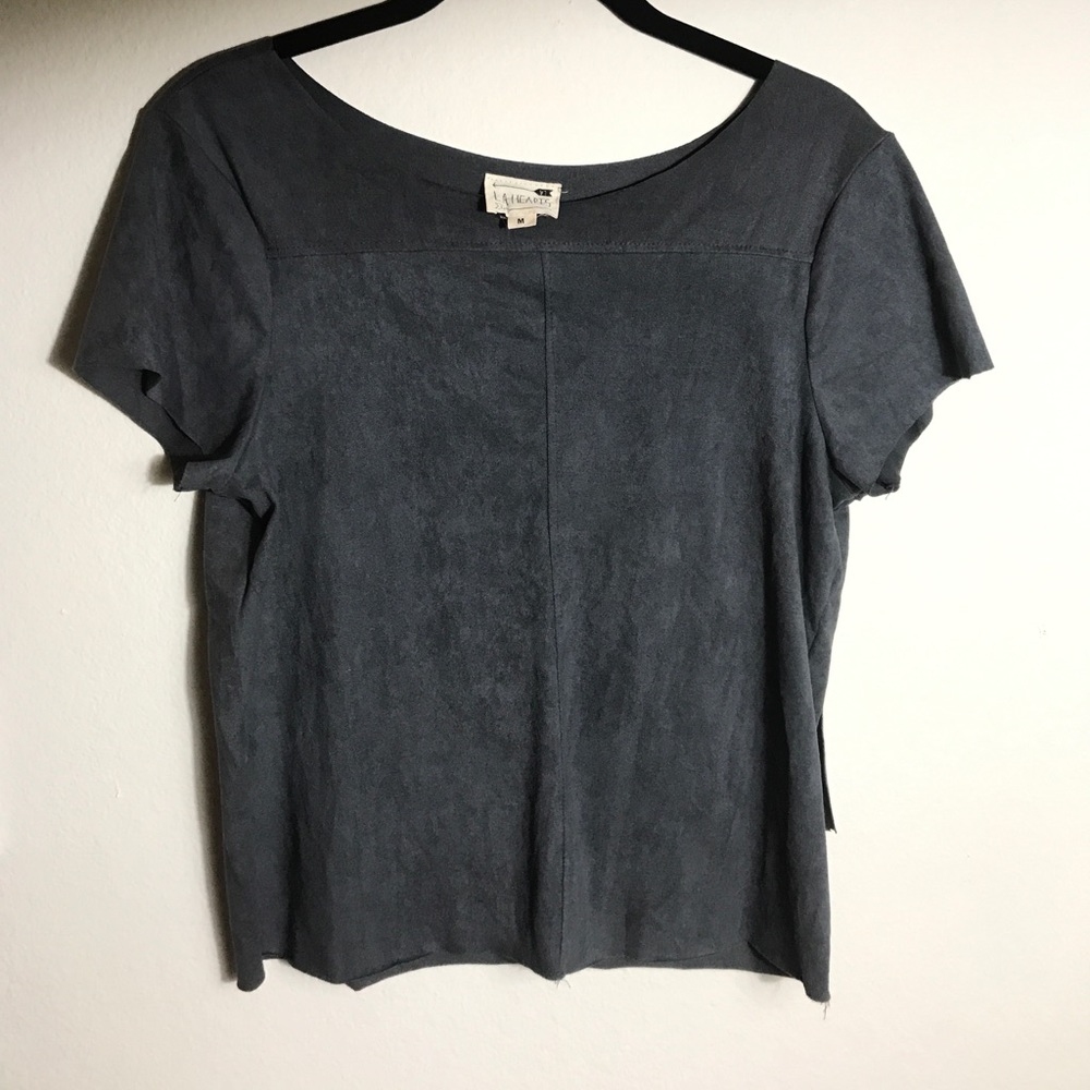 NWOT LA Hearts suede gray shirt